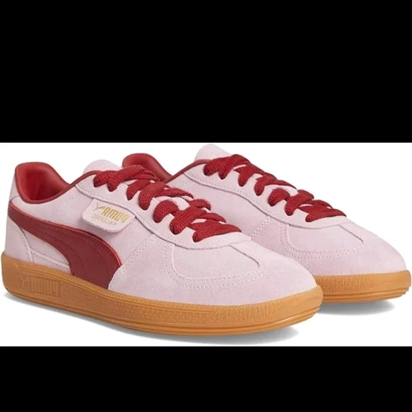 PUMA Women's Palermo Sneakers Rose Mauve/Dark Crimson - Retro Style, Suede Upper - Picture 3 of 10